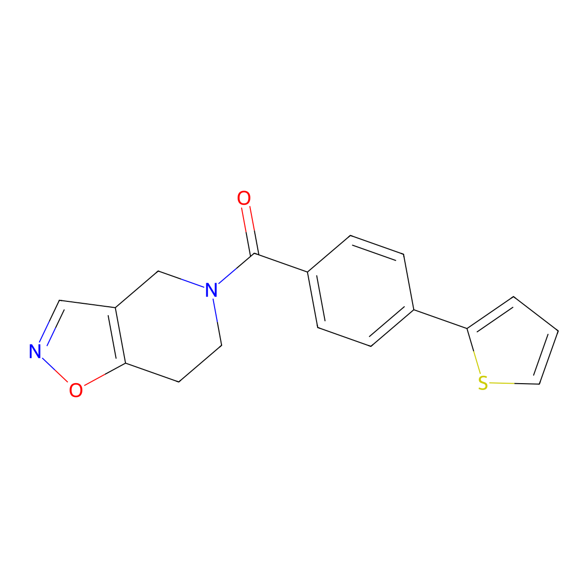 (6,7-dihydroisoxazolo[4,5-c]pyridin-5(4H)-yl)(4-(thiophen-2-yl)phenyl)methanone molecular structure, CAS 2034355-90-1