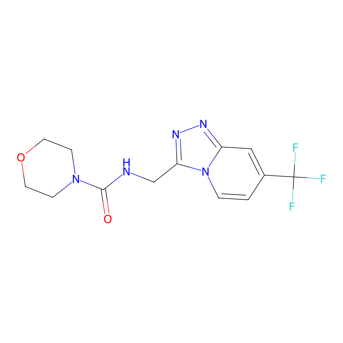 N-{[7-(trifluoromethyl)-[1,2,4]triazolo[4,3-a]pyridin-3-yl]methyl}morpholine-4-carboxamide molecular structure, CAS 2034355-96-7