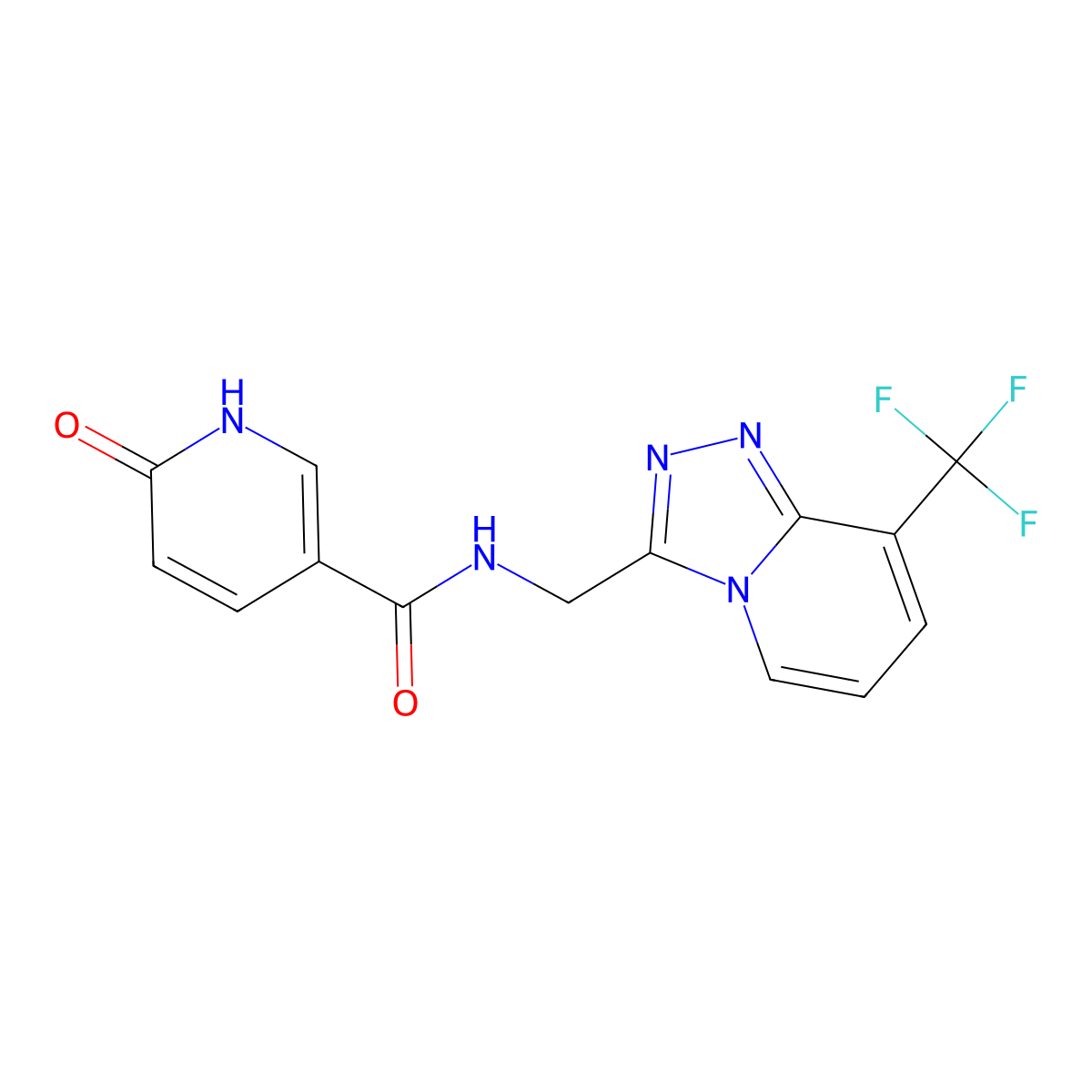 6-oxo-N-((8-(trifluoromethyl)-[1,2,4]triazolo[4,3-a]pyridin-3-yl)methyl)-1,6-dihydropyridine-3-carboxamide molecular structure, CAS 2034356-23-3