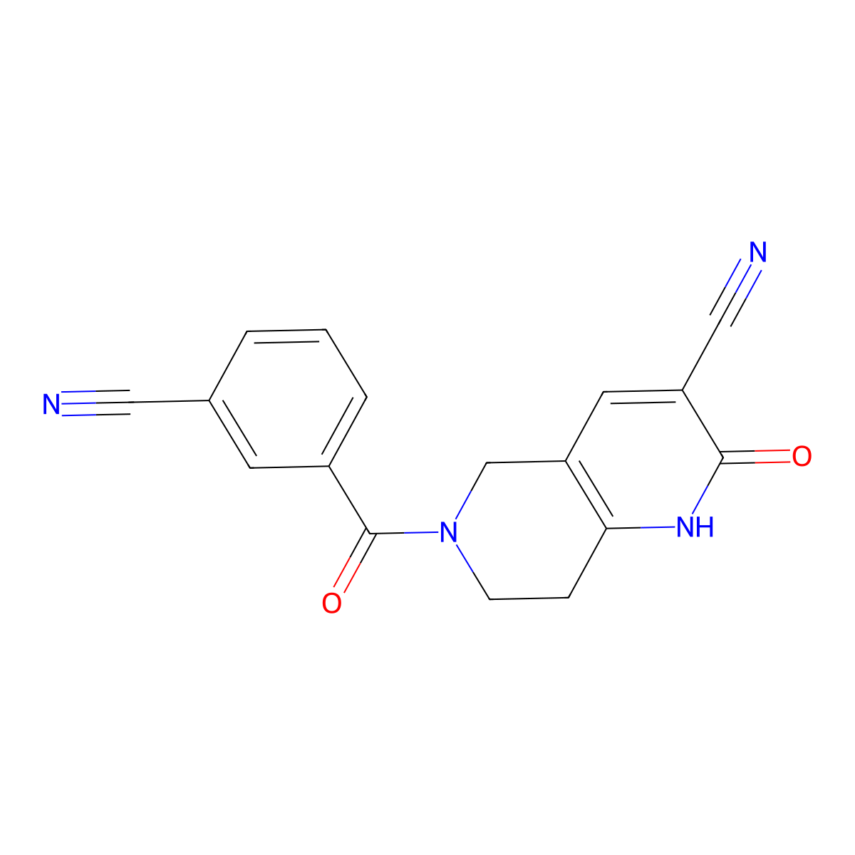6-(3-Cyanobenzoyl)-2-oxo-1,2,5,6,7,8-hexahydro-1,6-naphthyridine-3-carbonitrile molecular structure, CAS 2034356-25-5