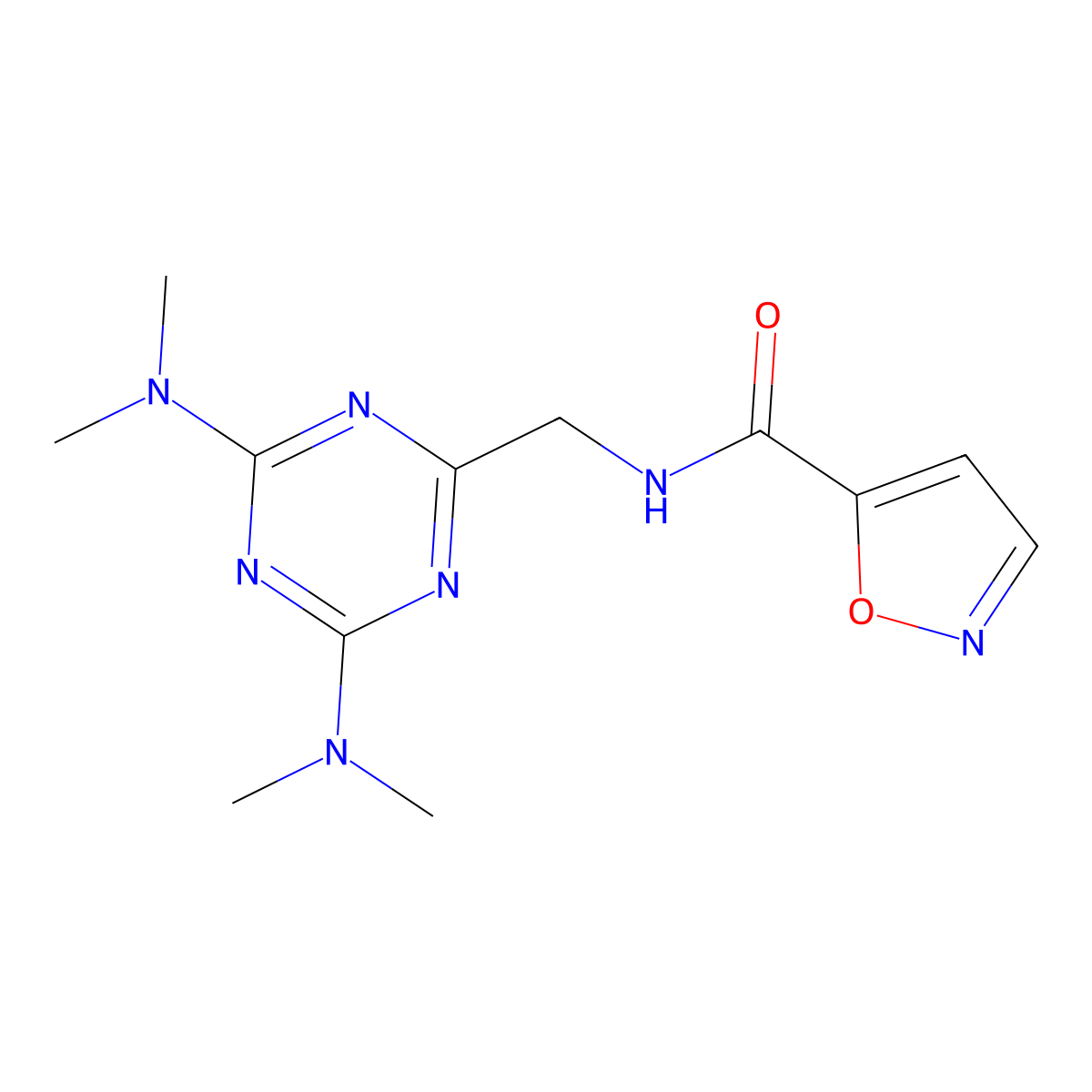 N-((4,6-bis(dimethylamino)-1,3,5-triazin-2-yl)methyl)isoxazole-5-carboxamide molecular structure, CAS 2034356-27-7