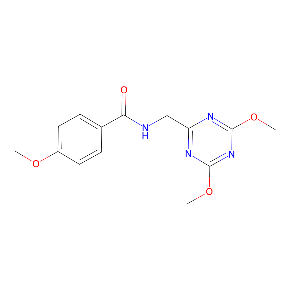 N-[(4,6-dimethoxy-1,3,5-triazin-2-yl)methyl]-4-methoxybenzamide molecular structure, CAS 2034356-28-8