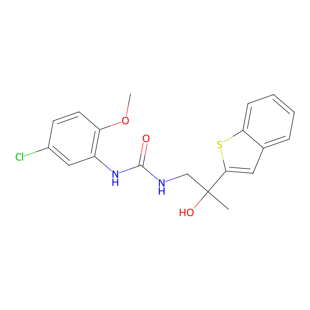 1-(2-(Benzo[b]thiophen-2-yl)-2-hydroxypropyl)-3-(5-chloro-2-methoxyphenyl)urea molecular structure, CAS 2034356-29-9