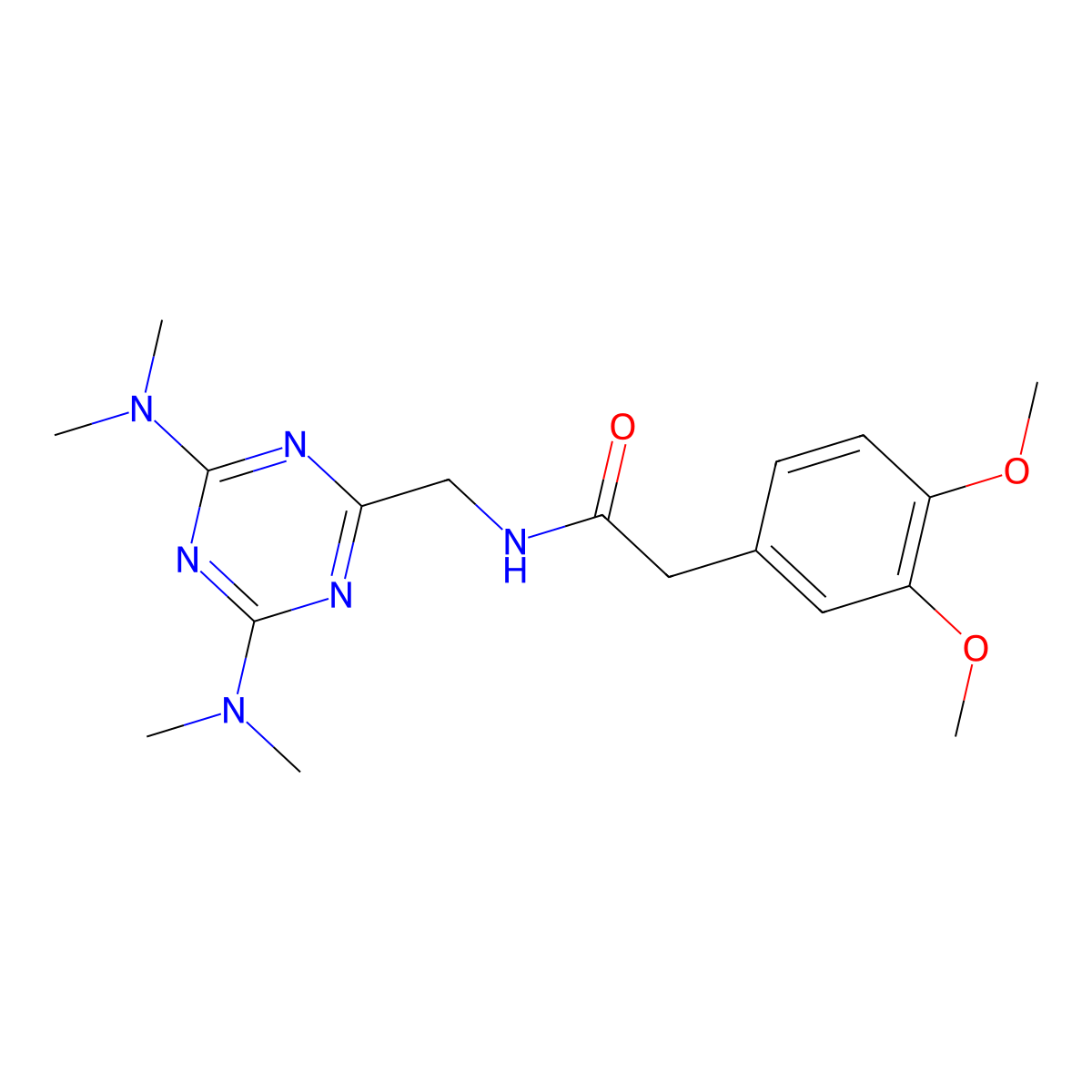N-{[4,6-bis(dimethylamino)-1,3,5-triazin-2-yl]methyl}-2-(3,4-dimethoxyphenyl)acetamide molecular structure, CAS 2034356-32-4