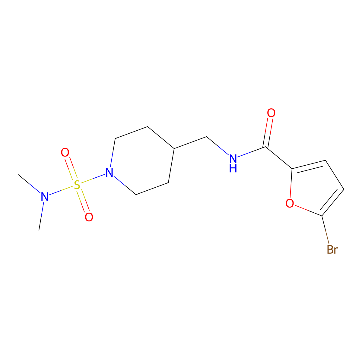 5-bromo-N-((1-(N,N-dimethylsulfamoyl)piperidin-4-yl)methyl)furan-2-carboxamide molecular structure, CAS 2034356-39-1
