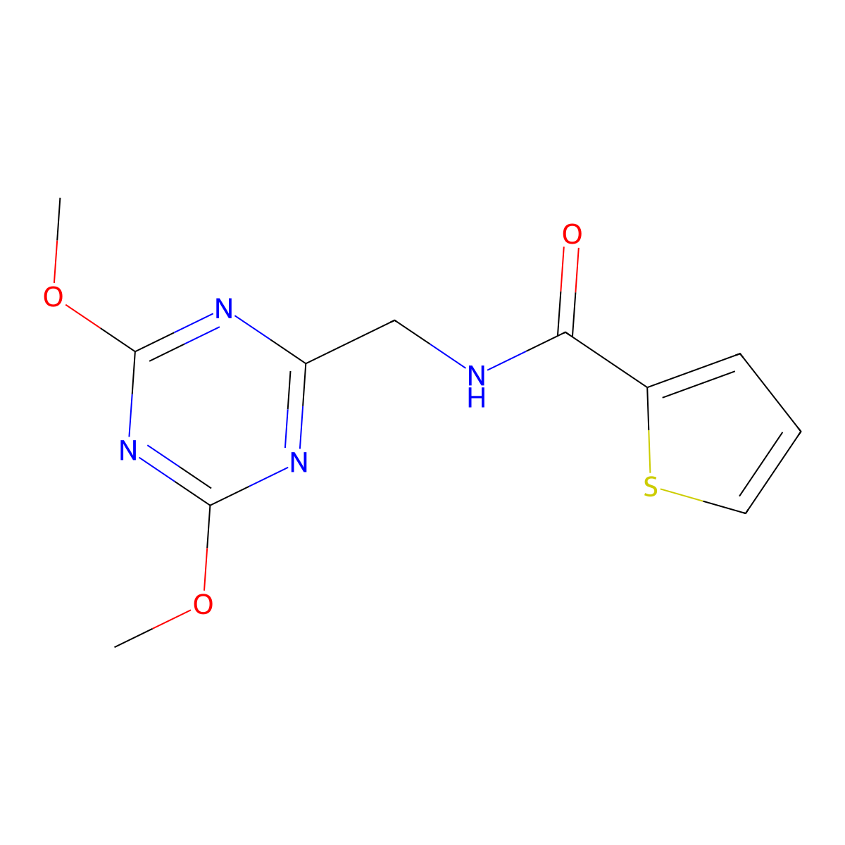 N-[(4,6-dimethoxy-1,3,5-triazin-2-yl)methyl]thiophene-2-carboxamide molecular structure, CAS 2034356-46-0