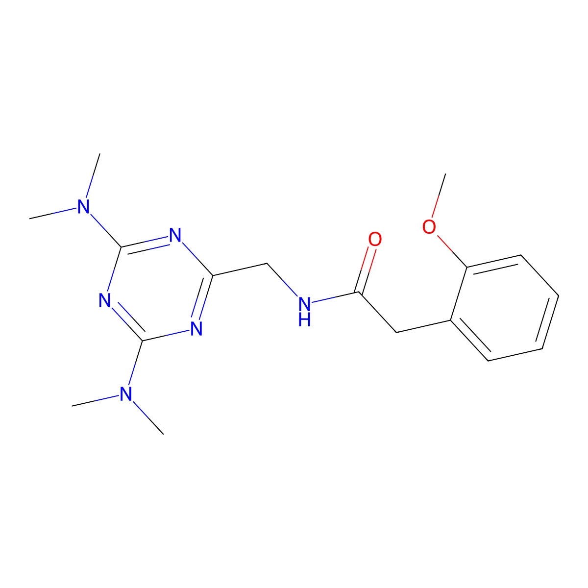 N-{[4,6-bis(dimethylamino)-1,3,5-triazin-2-yl]methyl}-2-(2-methoxyphenyl)acetamide molecular structure, CAS 2034356-53-9