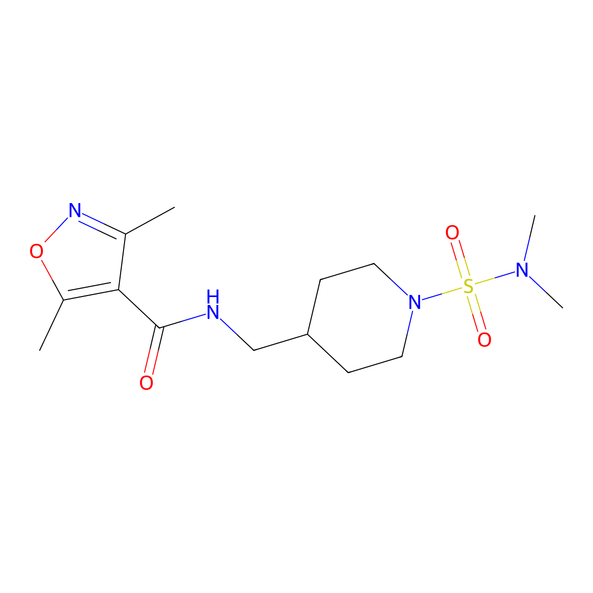N-((1-(N,N-dimethylsulfamoyl)piperidin-4-yl)methyl)-3,5-dimethylisoxazole-4-carboxamide molecular structure, CAS 2034356-72-2