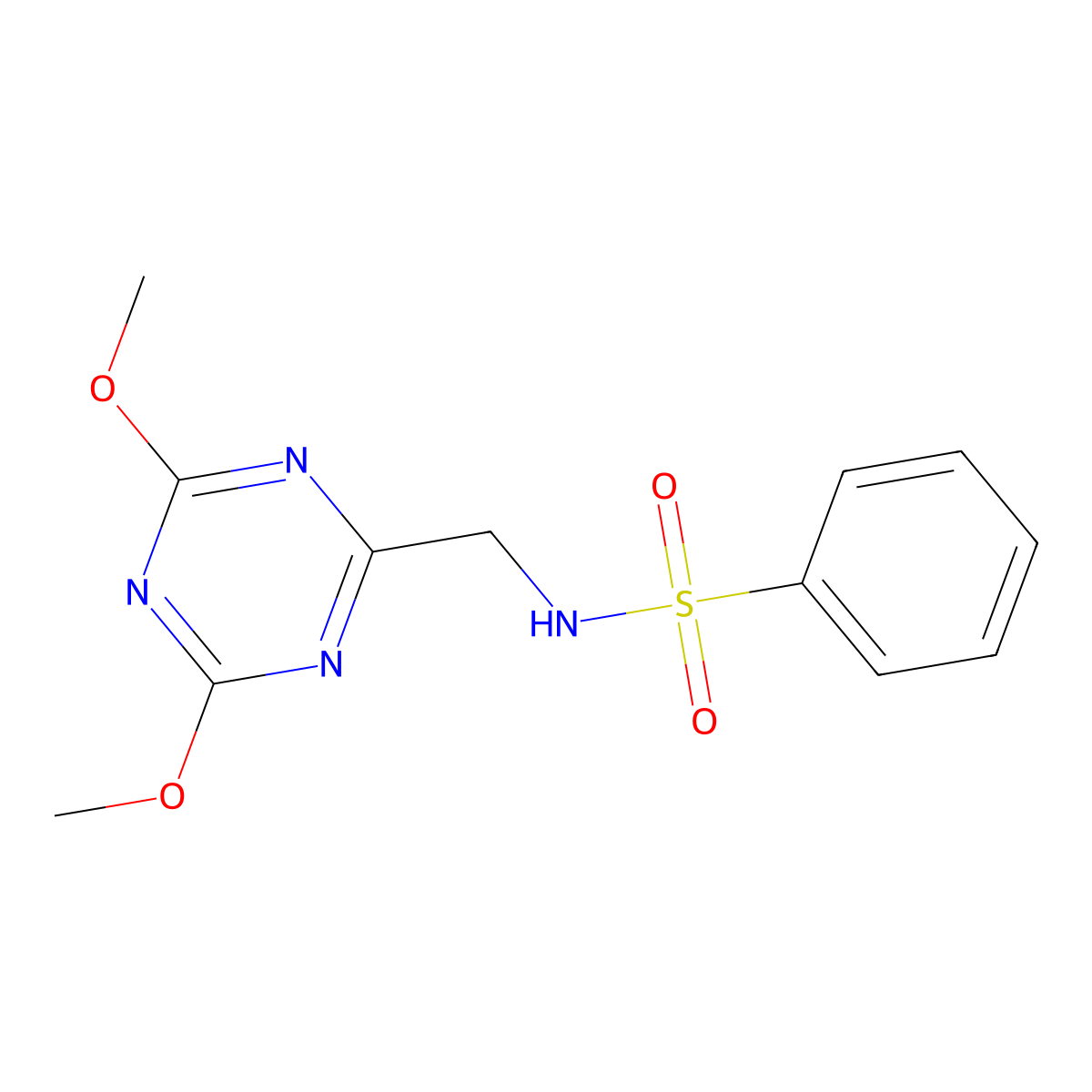 N-[(4,6-dimethoxy-1,3,5-triazin-2-yl)methyl]benzenesulfonamide molecular structure, CAS 2034356-86-8