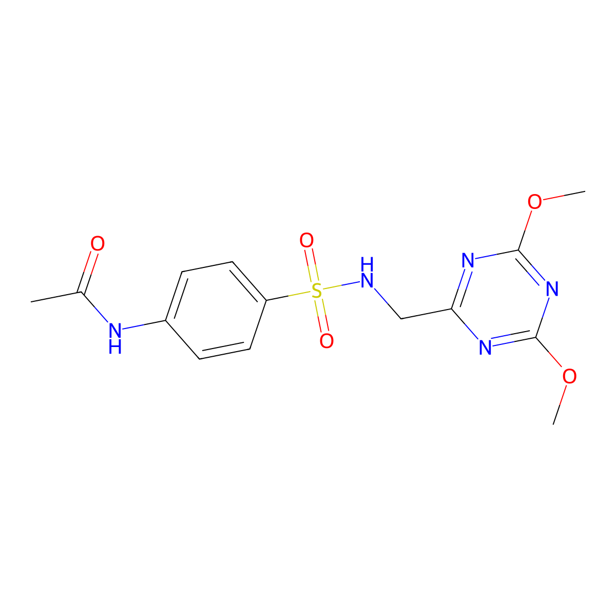 N-(4-(N-((4,6-dimethoxy-1,3,5-triazin-2-yl)methyl)sulfamoyl)phenyl)acetamide molecular structure, CAS 2034356-92-6