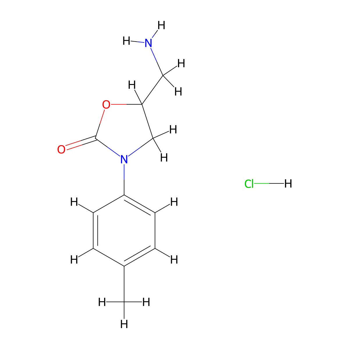 5-(Aminomethyl)-3-(p-tolyl)oxazolidin-2-one hydrochloride molecular structure, CAS 2034356-94-8