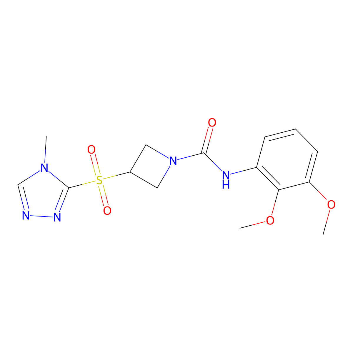N-(2,3-dimethoxyphenyl)-3-[(4-methyl-4H-1,2,4-triazol-3-yl)sulfonyl]azetidine-1-carboxamide molecular structure, CAS 2034357-10-1