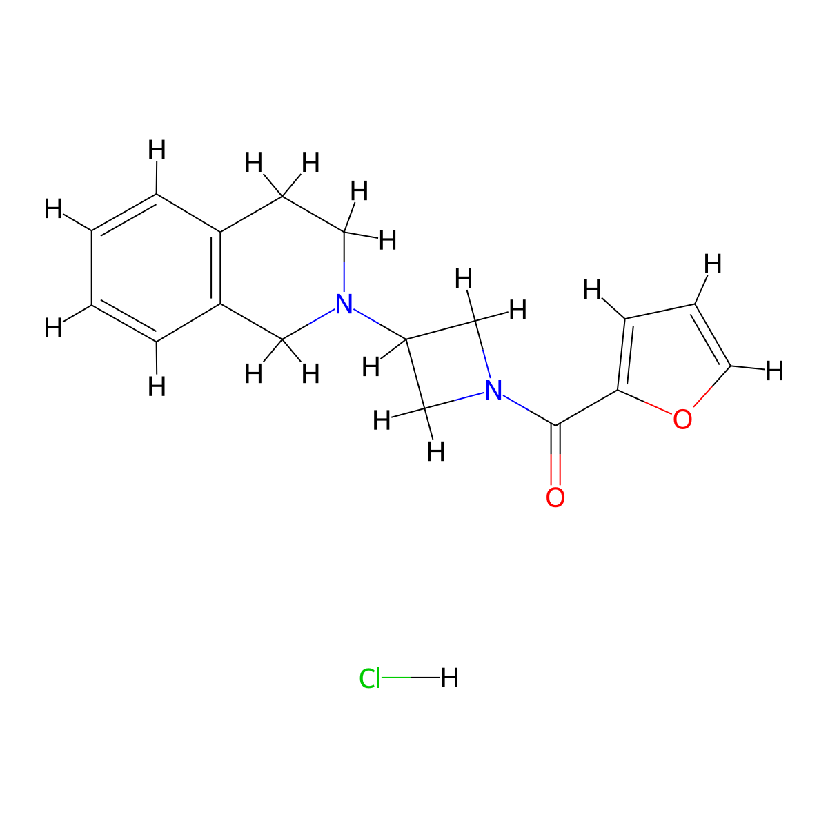 (3-(3,4-dihydroisoquinolin-2(1H)-yl)azetidin-1-yl)(furan-2-yl)methanone hydrochloride molecular structure, CAS 2034357-14-5