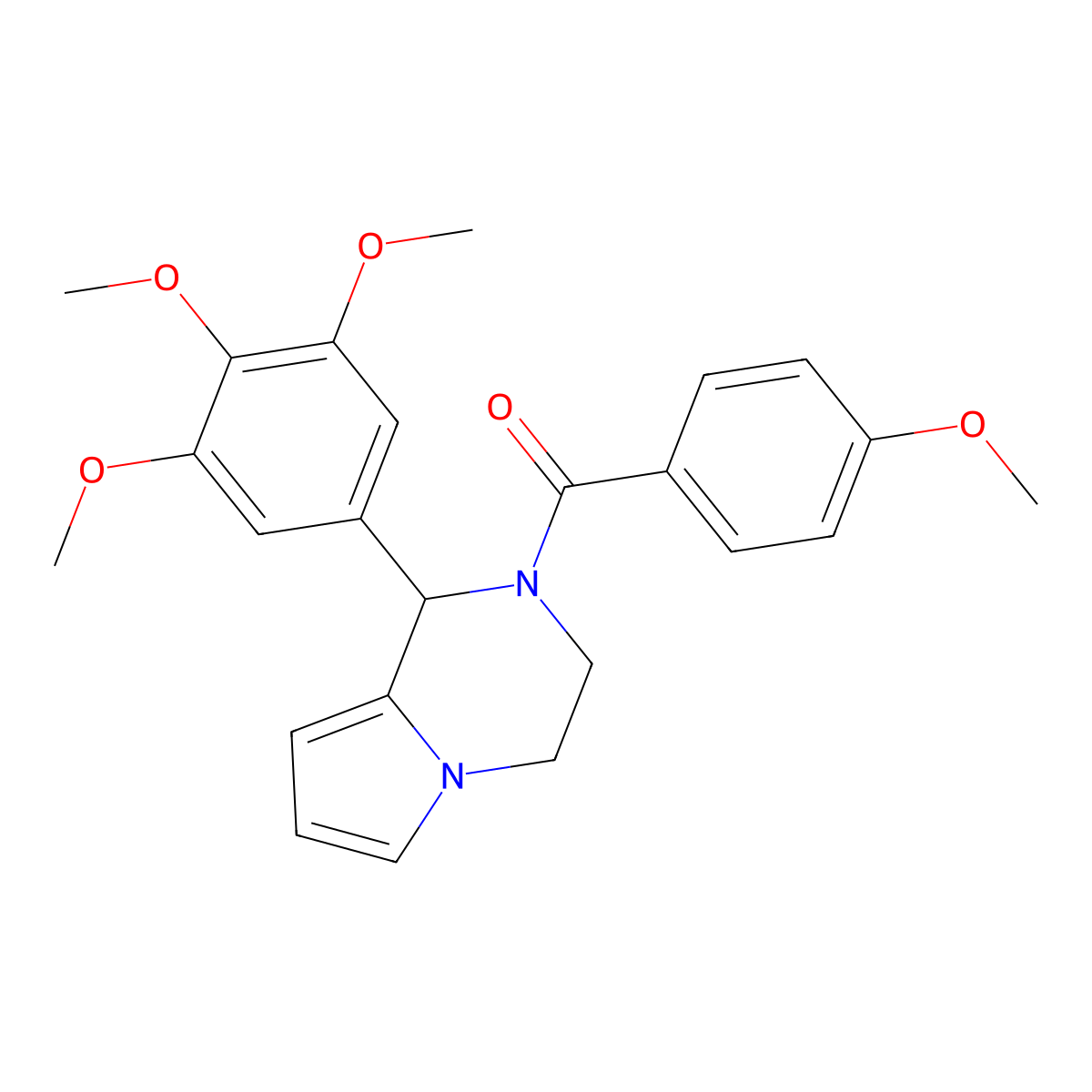 (4-methoxyphenyl)(1-(3,4,5-trimethoxyphenyl)-3,4-dihydropyrrolo[1,2-a]pyrazin-2(1H)-yl)methanone molecular structure, CAS 2034357-15-6