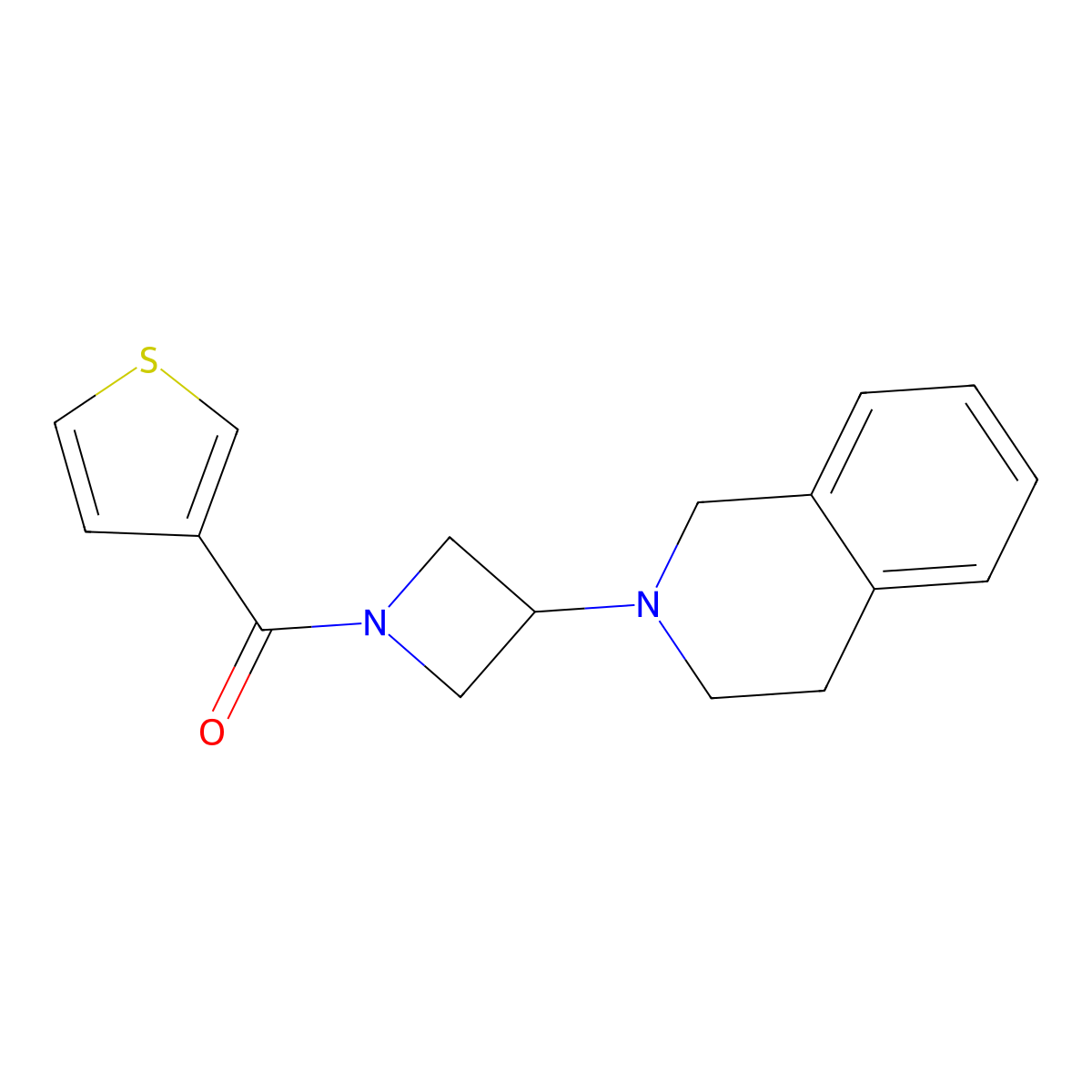 (3-(3,4-dihydroisoquinolin-2(1H)-yl)azetidin-1-yl)(thiophen-3-yl)methanone molecular structure, CAS 2034357-21-4