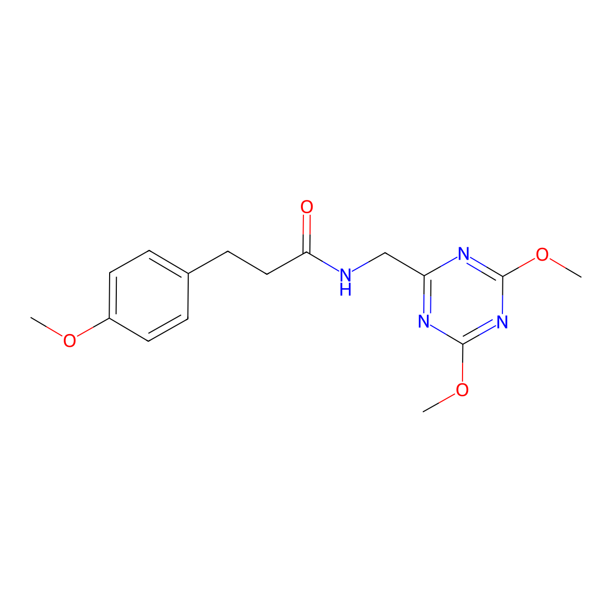 N-[(4,6-dimethoxy-1,3,5-triazin-2-yl)methyl]-3-(4-methoxyphenyl)propanamide molecular structure, CAS 2034357-35-0