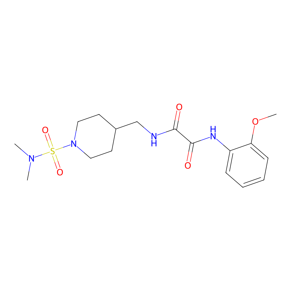 N1-((1-(N,N-dimethylsulfamoyl)piperidin-4-yl)methyl)-N2-(2-methoxyphenyl)oxalamide molecular structure, CAS 2034357-41-8