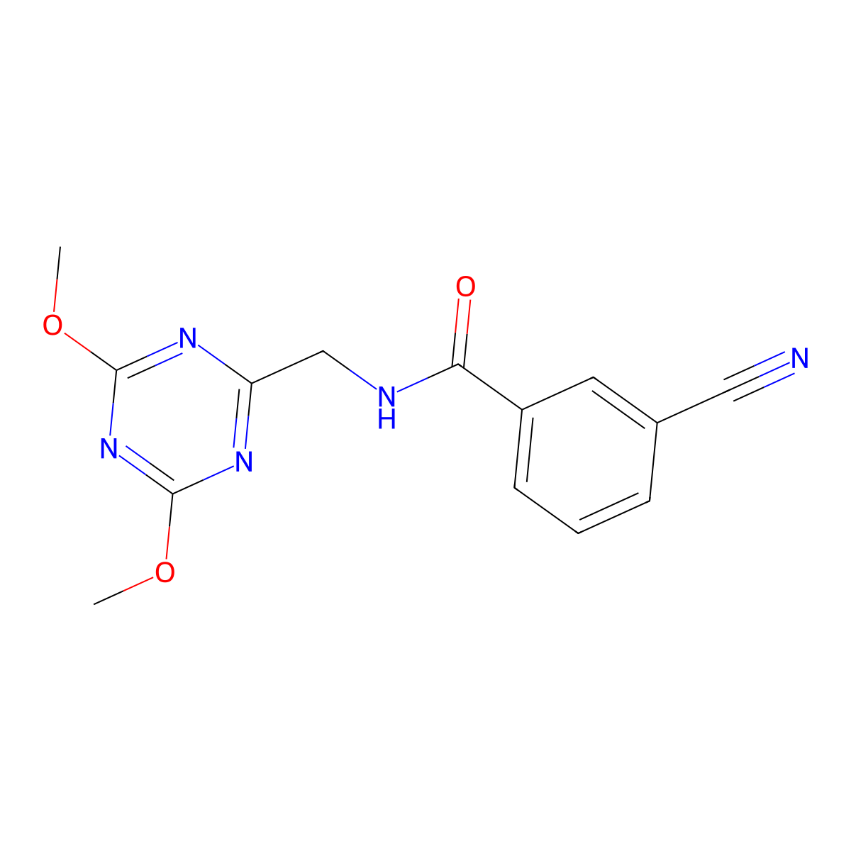 3-cyano-N-[(4,6-dimethoxy-1,3,5-triazin-2-yl)methyl]benzamide molecular structure, CAS 2034357-47-4