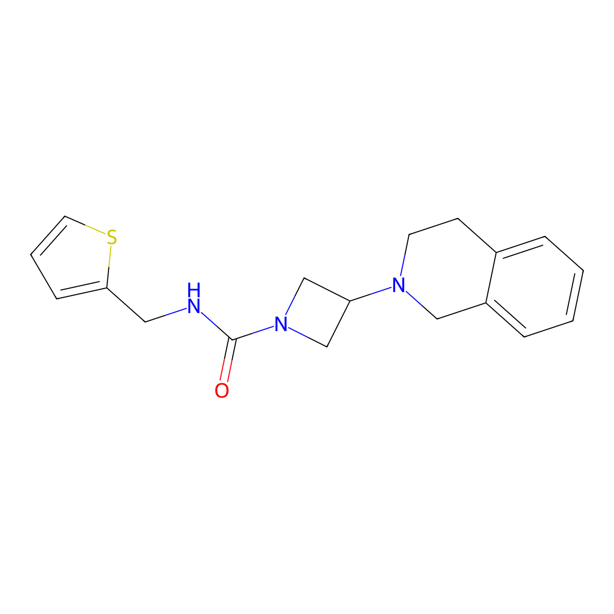 3-(3,4-dihydroisoquinolin-2(1H)-yl)-N-(thiophen-2-ylmethyl)azetidine-1-carboxamide molecular structure, CAS 2034357-69-0