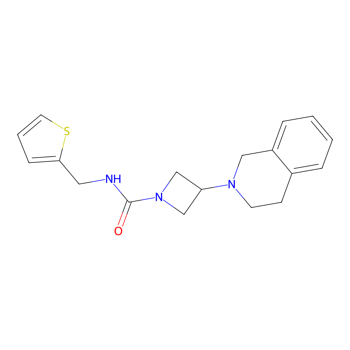 3-(3,4-dihydroisoquinolin-2(1H)-yl)-N-(thiophen-2-ylmethyl)azetidine-1-carboxamide molecular structure, CAS 2034357-69-0