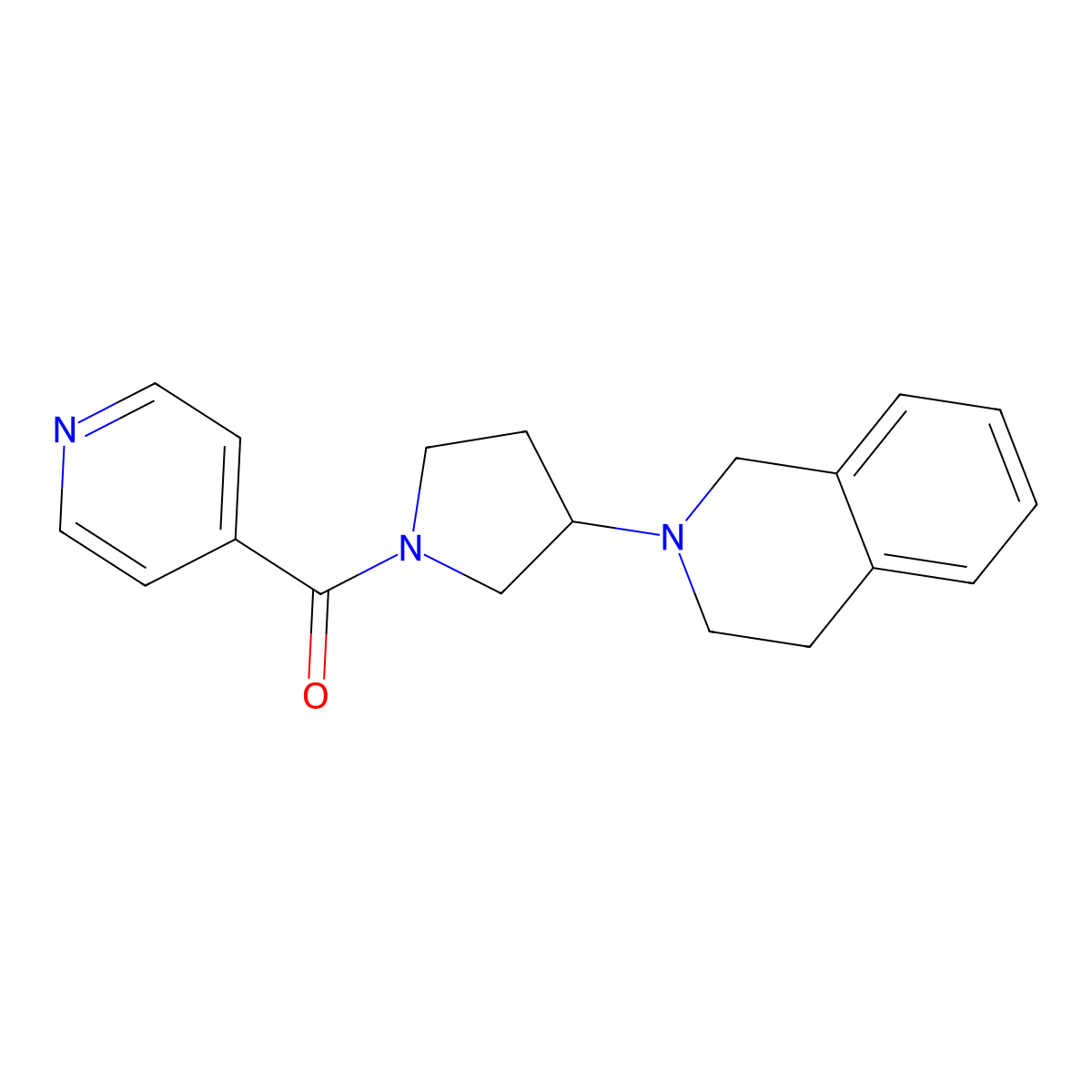 (3-(3,4-dihydroisoquinolin-2(1H)-yl)pyrrolidin-1-yl)(pyridin-4-yl)methanone molecular structure, CAS 2034357-81-6
