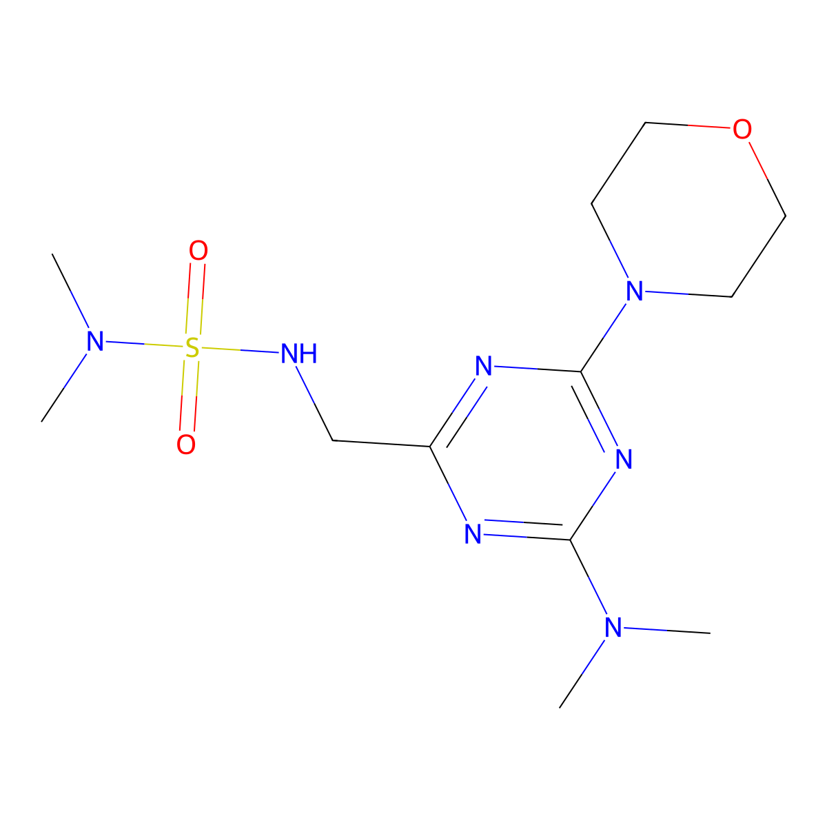 4-{[(dimethylsulfamoyl)amino]methyl}-N,N-dimethyl-6-(morpholin-4-yl)-1,3,5-triazin-2-amine molecular structure, CAS 2034357-94-1