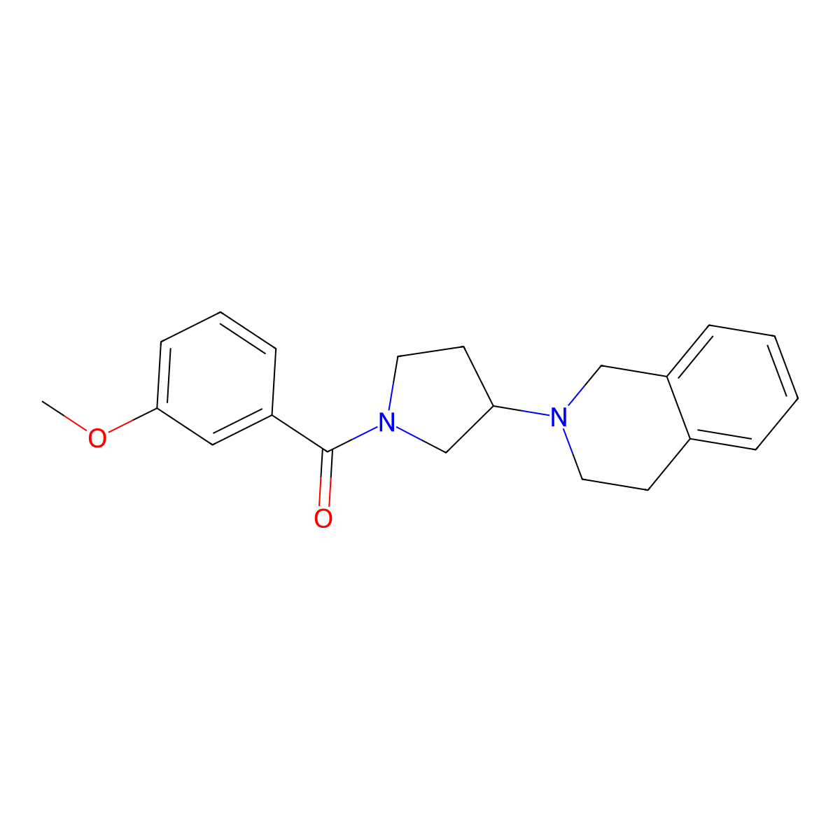 (3-(3,4-dihydroisoquinolin-2(1H)-yl)pyrrolidin-1-yl)(3-methoxyphenyl)methanone molecular structure, CAS 2034357-97-4