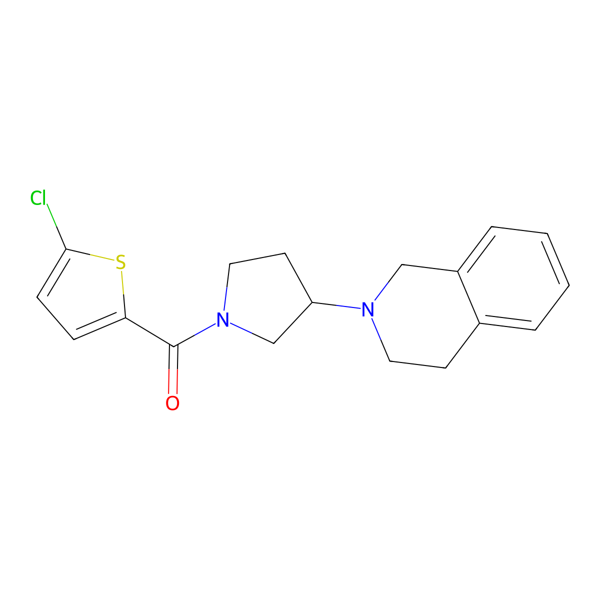 (5-chlorothiophen-2-yl)(3-(3,4-dihydroisoquinolin-2(1H)-yl)pyrrolidin-1-yl)methanone molecular structure, CAS 2034358-02-4