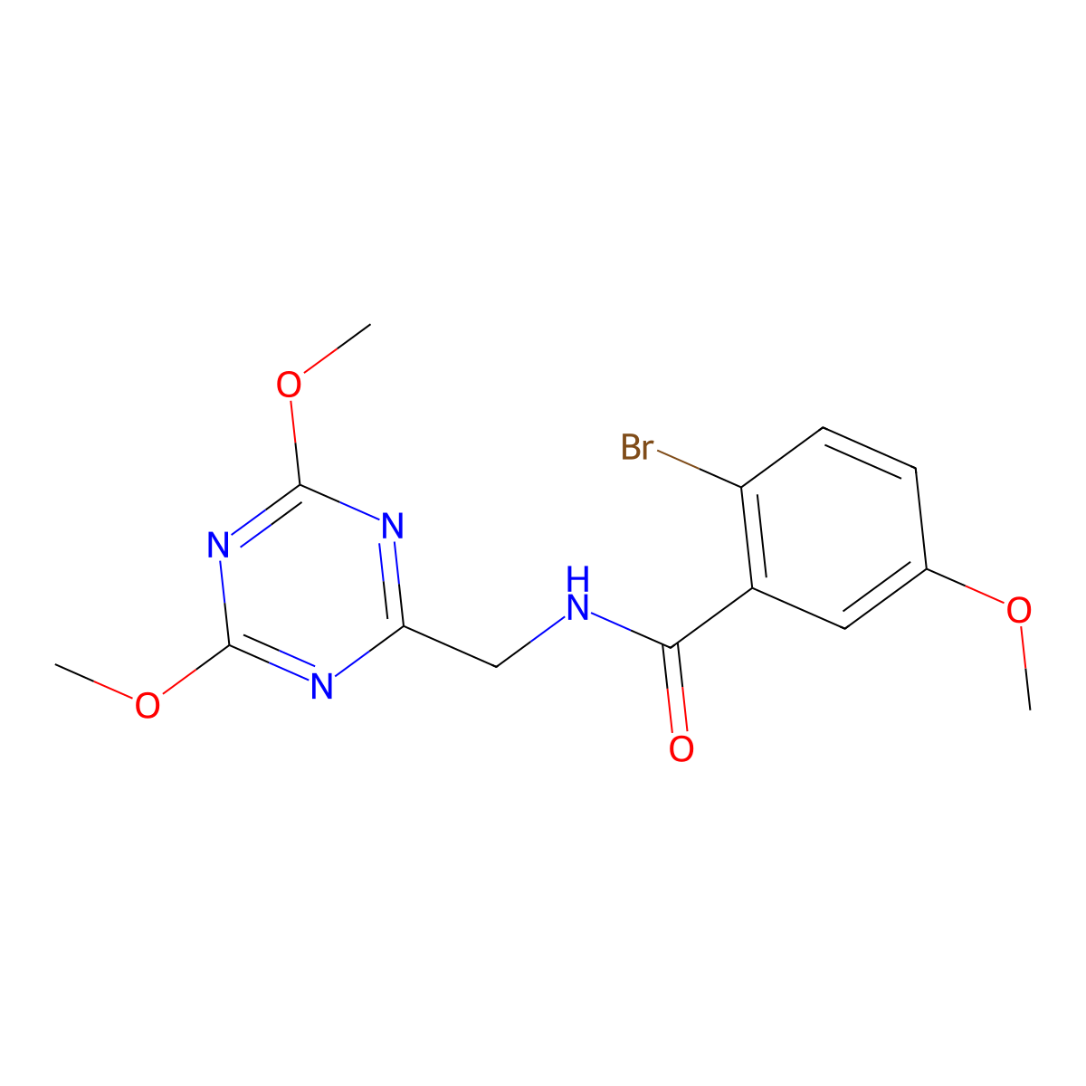 2-bromo-N-[(4,6-dimethoxy-1,3,5-triazin-2-yl)methyl]-5-methoxybenzamide molecular structure, CAS 2034358-04-6