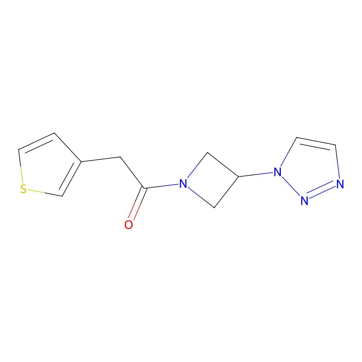 1-(3-(1H-1,2,3-triazol-1-yl)azetidin-1-yl)-2-(thiophen-3-yl)ethanone molecular structure, CAS 2034358-21-7