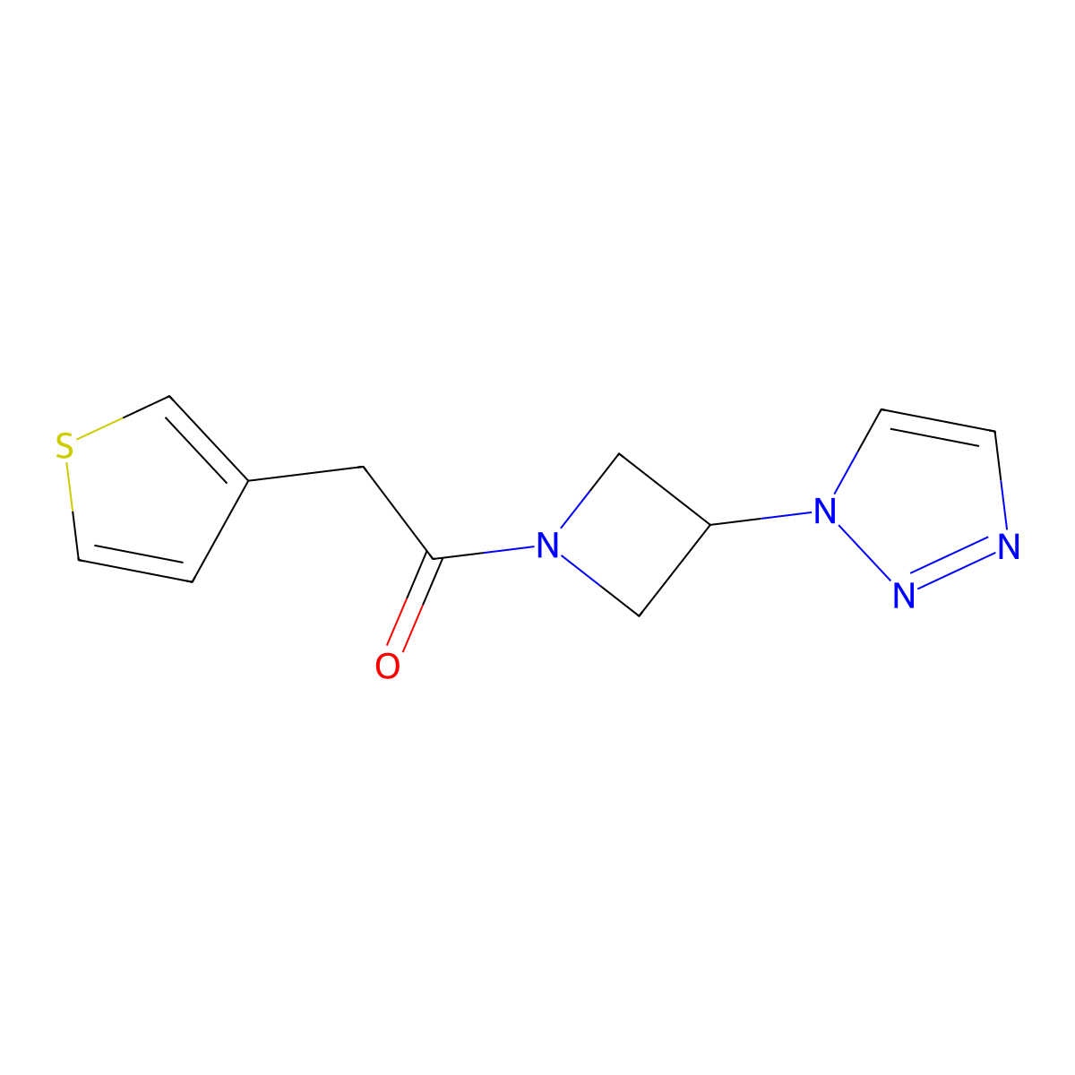 1-(3-(1H-1,2,3-triazol-1-yl)azetidin-1-yl)-2-(thiophen-3-yl)ethanone molecular structure, CAS 2034358-21-7