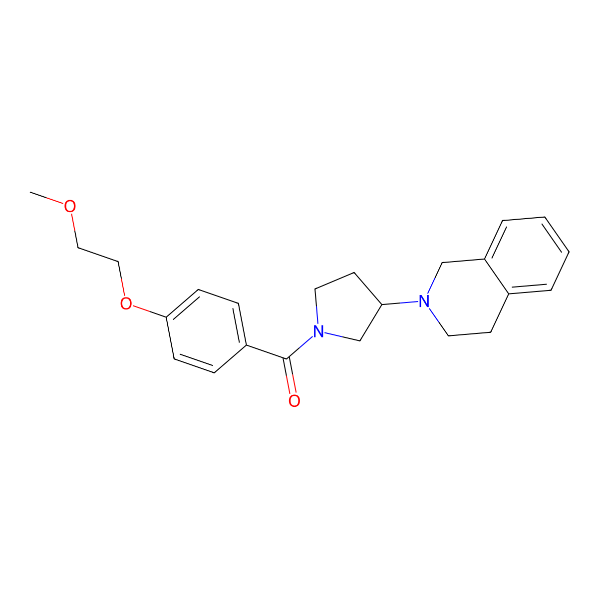 (3-(3,4-dihydroisoquinolin-2(1H)-yl)pyrrolidin-1-yl)(4-(2-methoxyethoxy)phenyl)methanone molecular structure, CAS 2034358-25-1