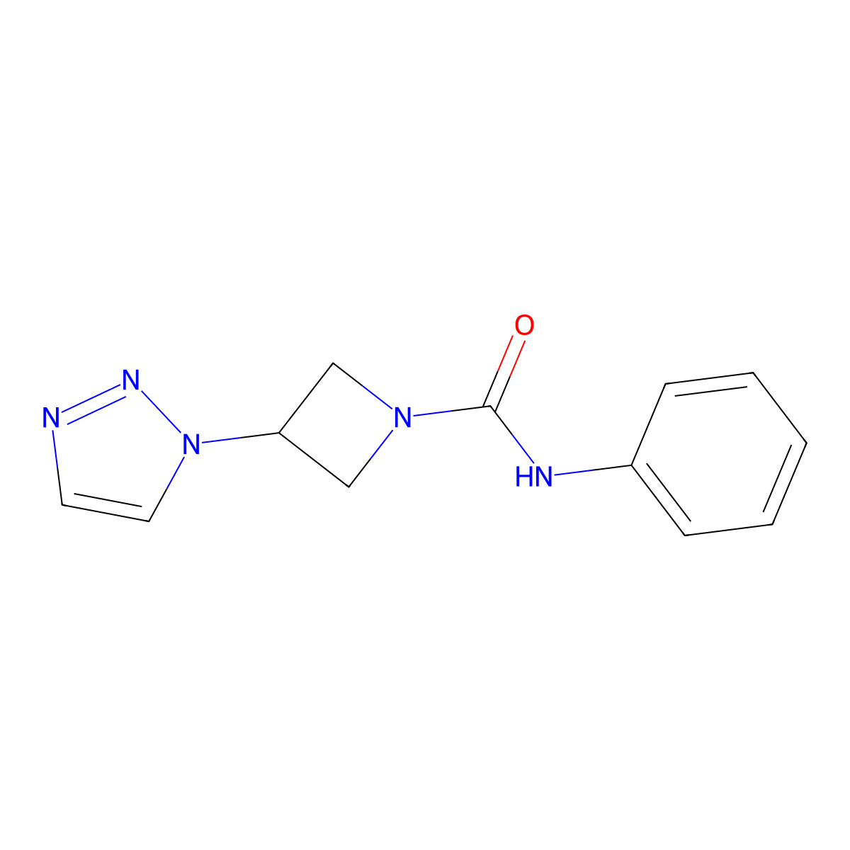 N-phenyl-3-(1H-1,2,3-triazol-1-yl)azetidine-1-carboxamide molecular structure, CAS 2034358-28-4