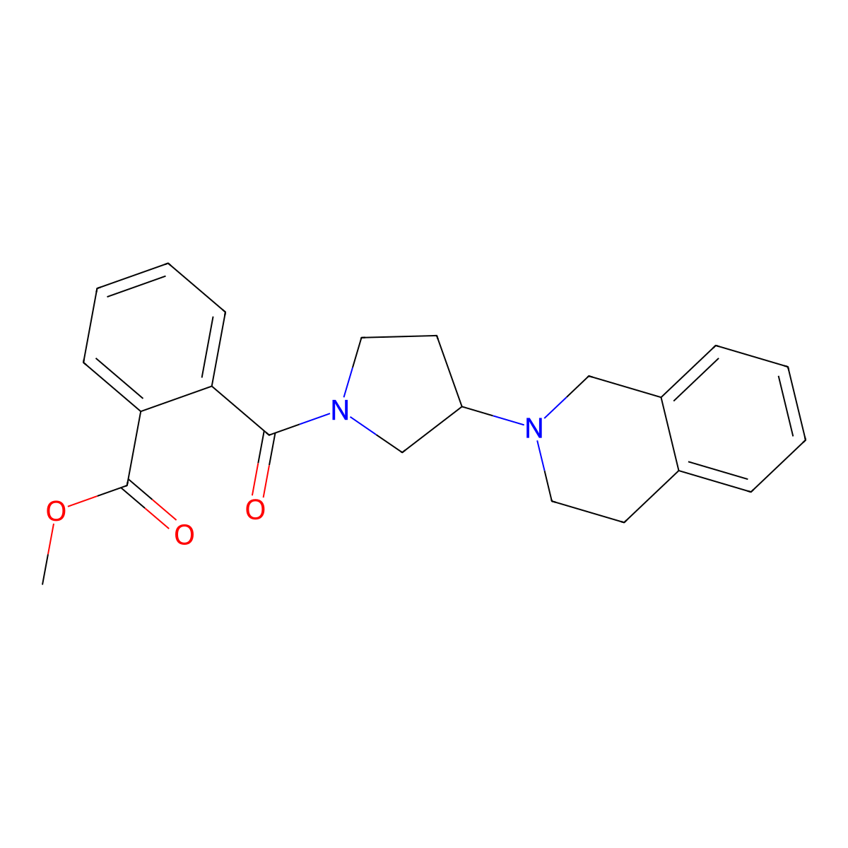 methyl 2-(3-(3,4-dihydroisoquinolin-2(1H)-yl)pyrrolidine-1-carbonyl)benzoate molecular structure, CAS 2034358-42-2