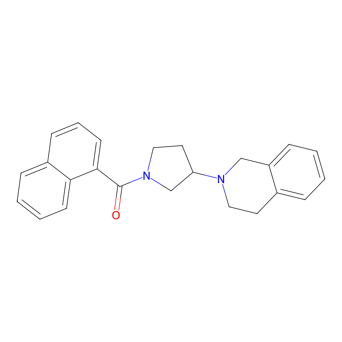 (3-(3,4-dihydroisoquinolin-2(1H)-yl)pyrrolidin-1-yl)(naphthalen-1-yl)methanone molecular structure, CAS 2034358-48-8