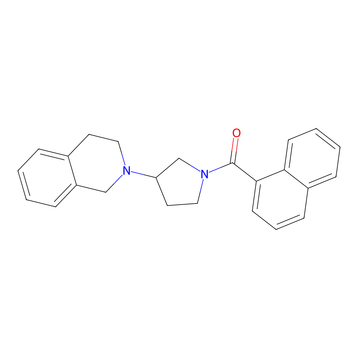 (3-(3,4-dihydroisoquinolin-2(1H)-yl)pyrrolidin-1-yl)(naphthalen-1-yl)methanone molecular structure, CAS 2034358-48-8