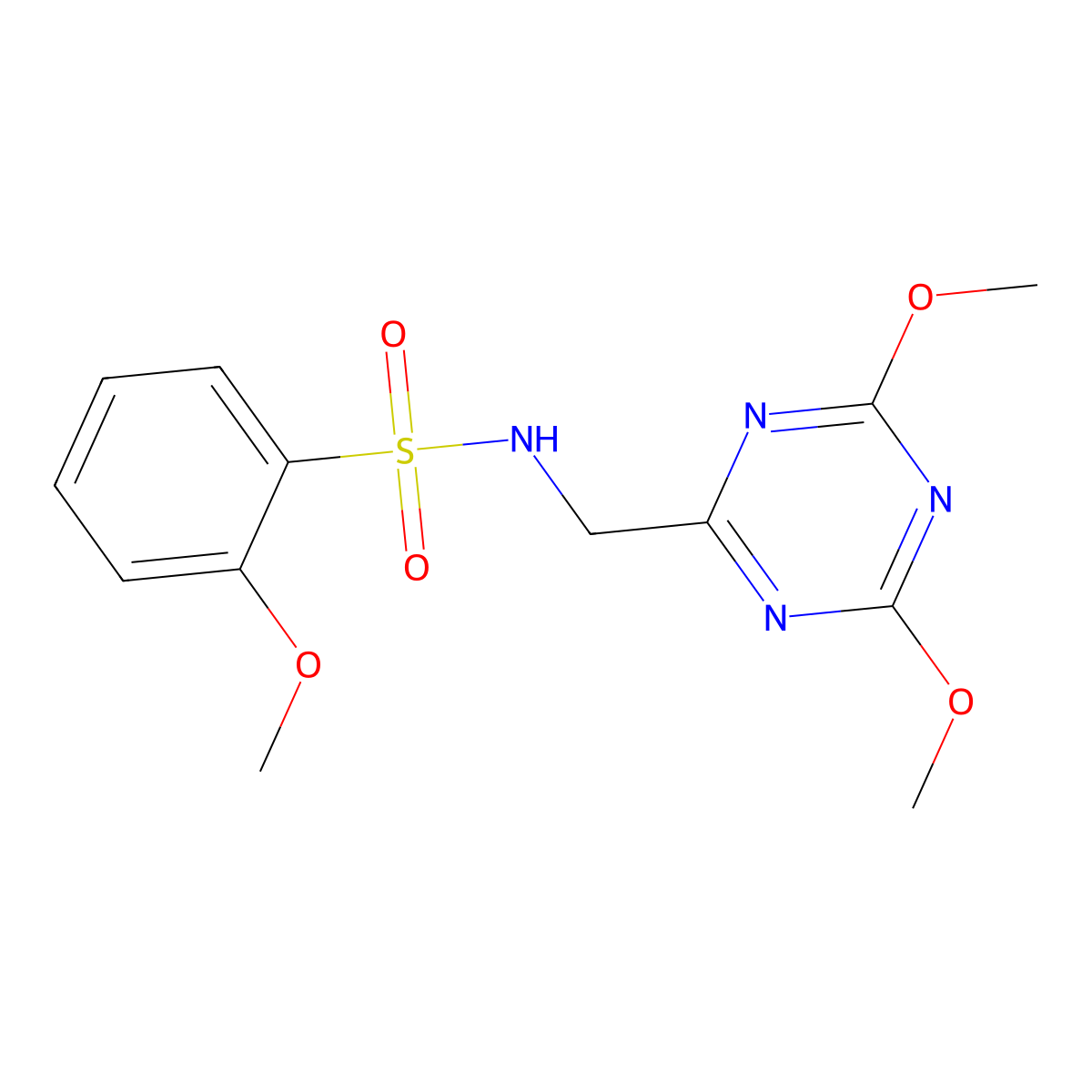 N-((4,6-dimethoxy-1,3,5-triazin-2-yl)methyl)-2-methoxybenzenesulfonamide molecular structure, CAS 2034358-51-3