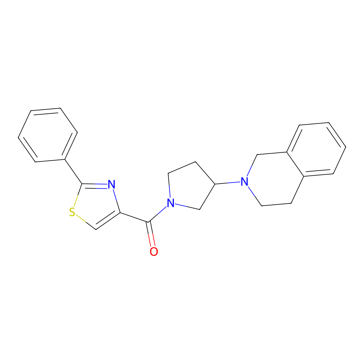 (3-(3,4-dihydroisoquinolin-2(1H)-yl)pyrrolidin-1-yl)(2-phenylthiazol-4-yl)methanone molecular structure, CAS 2034358-58-0