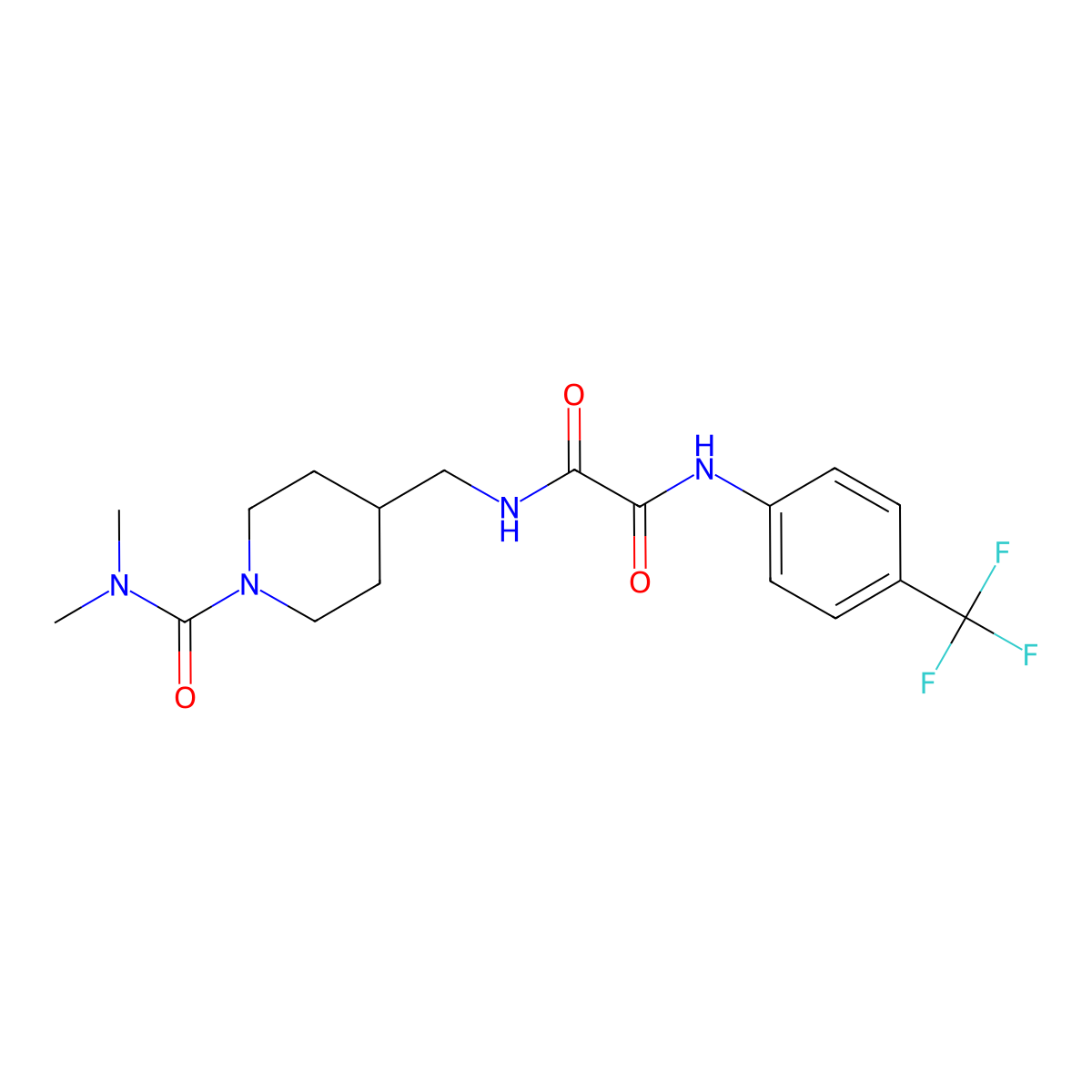 N1-((1-(dimethylcarbamoyl)piperidin-4-yl)methyl)-N2-(4-(trifluoromethyl)phenyl)oxalamide molecular structure, CAS 2034358-59-1