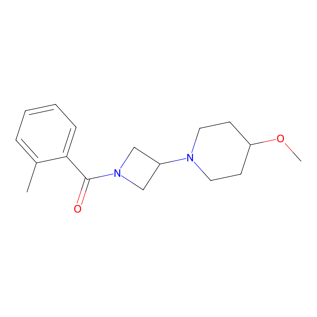 (3-(4-Methoxypiperidin-1-yl)azetidin-1-yl)(o-tolyl)methanone molecular structure, CAS 2034358-71-7