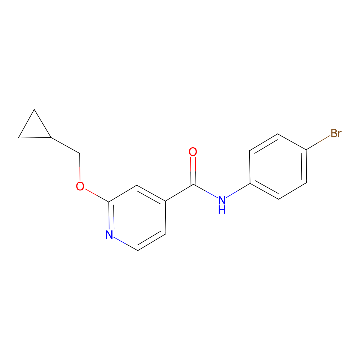 N-(4-bromophenyl)-2-(cyclopropylmethoxy)isonicotinamide molecular structure, CAS 2034358-81-9
