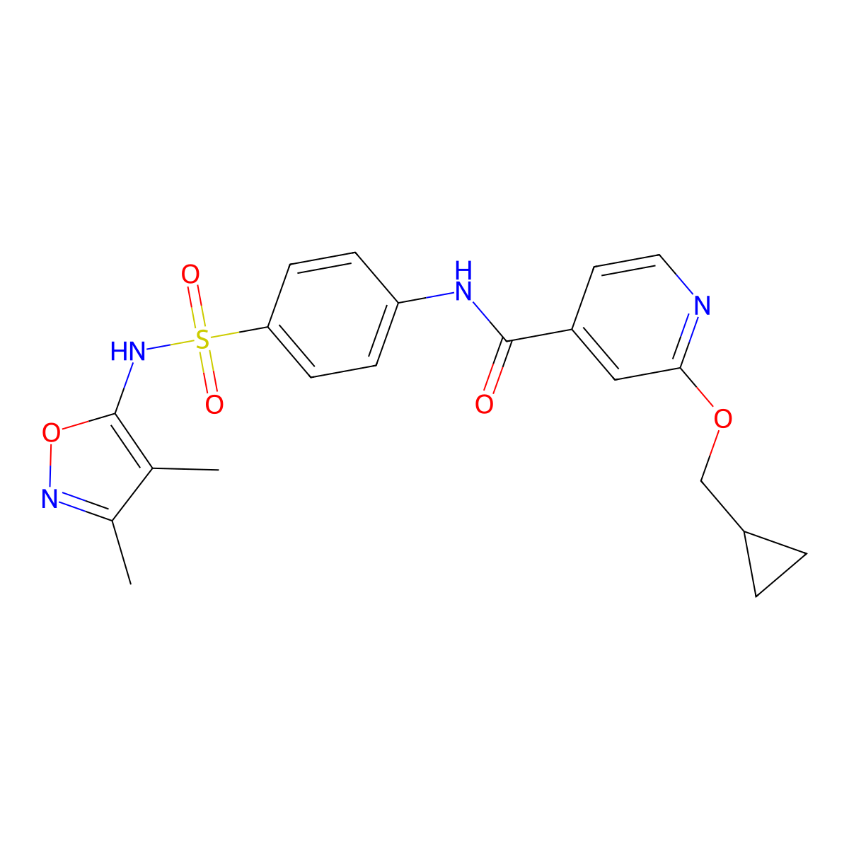 2-(cyclopropylmethoxy)-N-(4-(N-(3,4-dimethylisoxazol-5-yl)sulfamoyl)phenyl)isonicotinamide molecular structure, CAS 2034358-86-4
