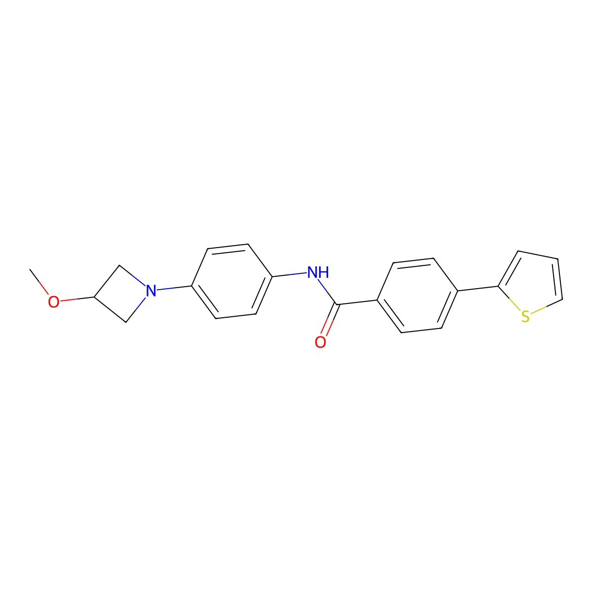 N-(4-(3-methoxyazetidin-1-yl)phenyl)-4-(thiophen-2-yl)benzamide molecular structure, CAS 2034358-87-5