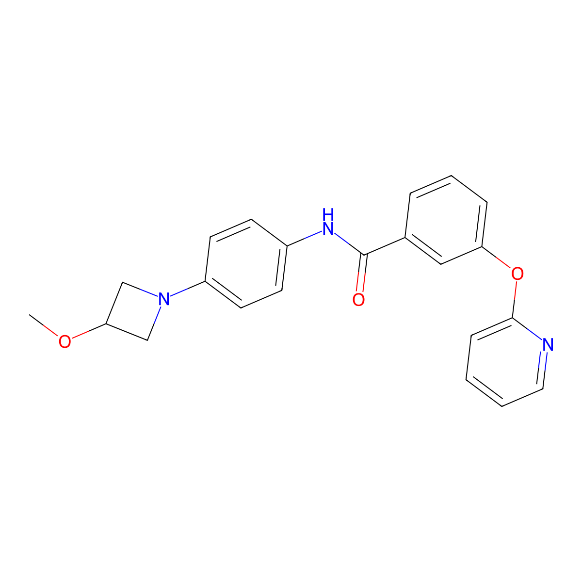 N-(4-(3-methoxyazetidin-1-yl)phenyl)-3-(pyridin-2-yloxy)benzamide molecular structure, CAS 2034358-95-5