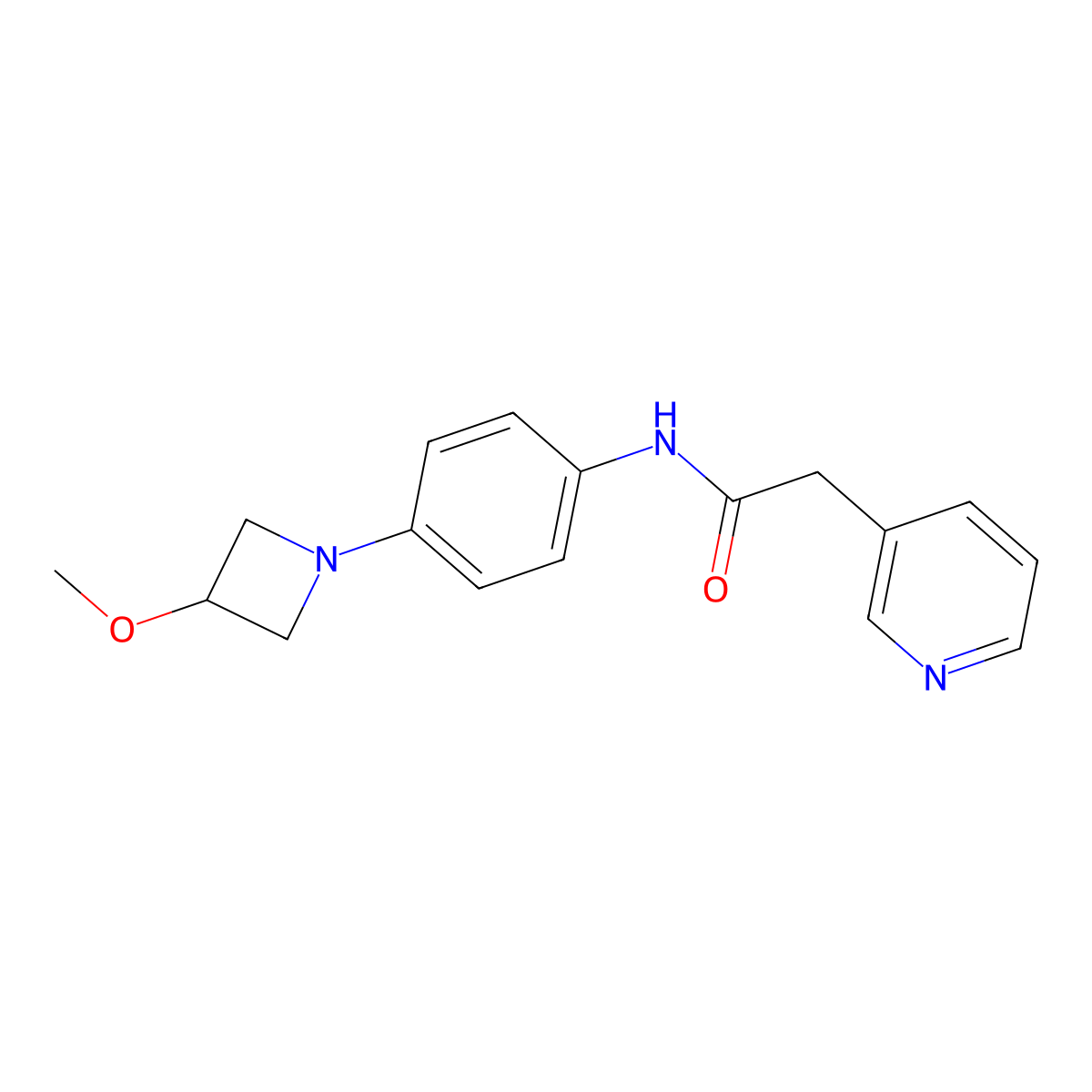 N-(4-(3-methoxyazetidin-1-yl)phenyl)-2-(pyridin-3-yl)acetamide molecular structure, CAS 2034358-97-7