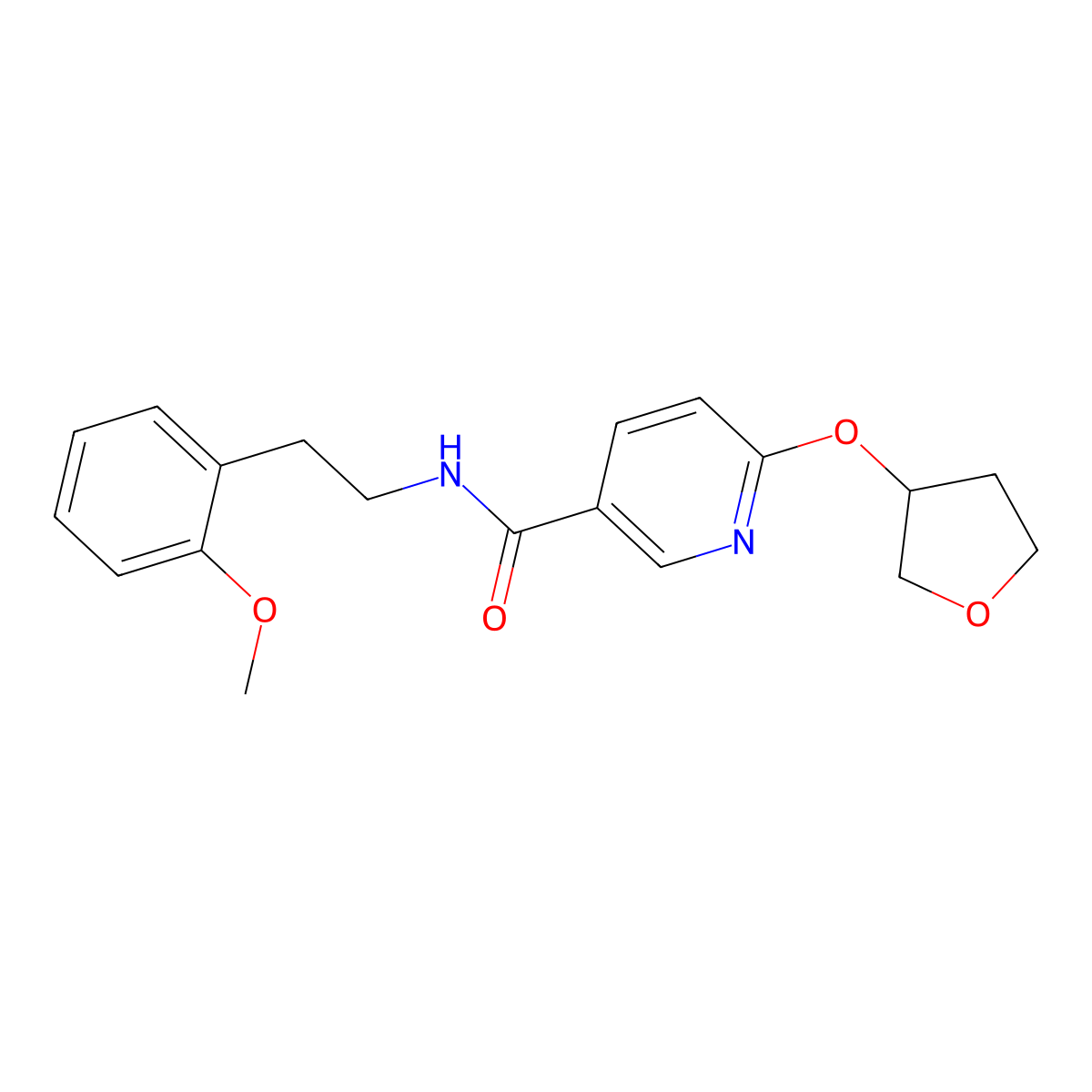N-(2-methoxyphenethyl)-6-((tetrahydrofuran-3-yl)oxy)nicotinamide molecular structure, CAS 2034358-99-9