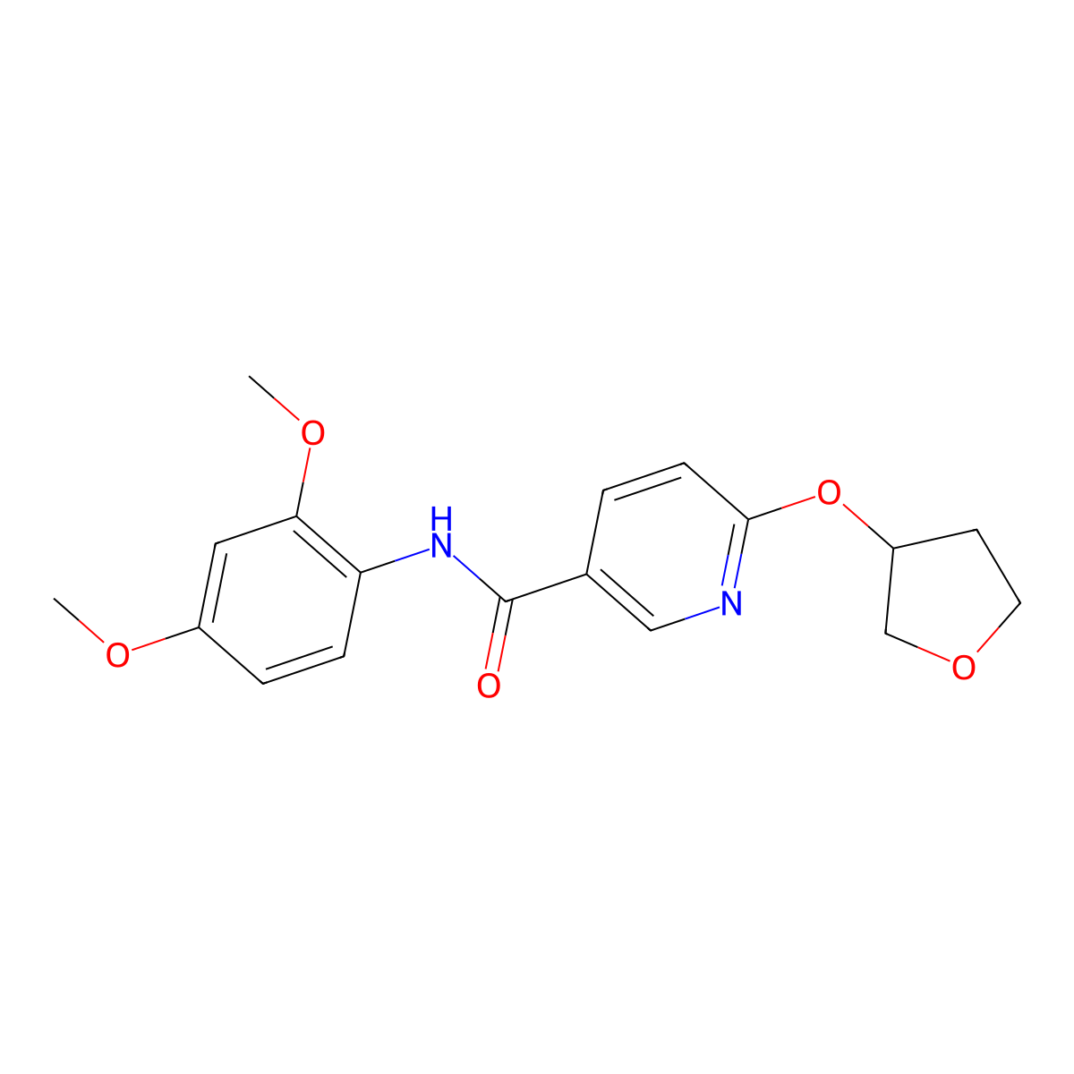 N-(2,4-dimethoxyphenyl)-6-((tetrahydrofuran-3-yl)oxy)nicotinamide molecular structure, CAS 2034359-01-6