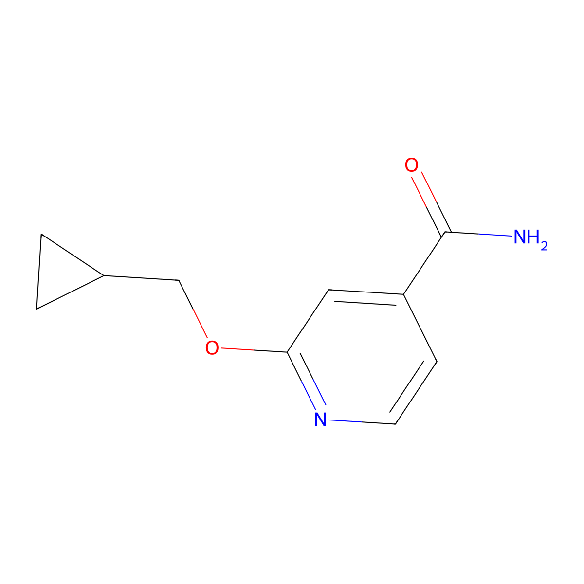 2-(Cyclopropylmethoxy)isonicotinamide molecular structure, CAS 2034359-04-9