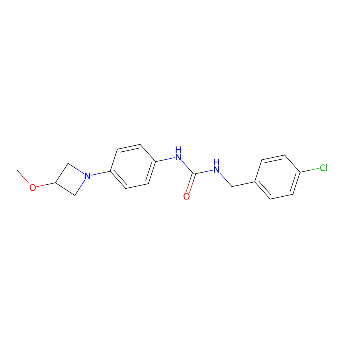 1-(4-Chlorobenzyl)-3-(4-(3-methoxyazetidin-1-yl)phenyl)urea molecular structure, CAS 2034359-07-2