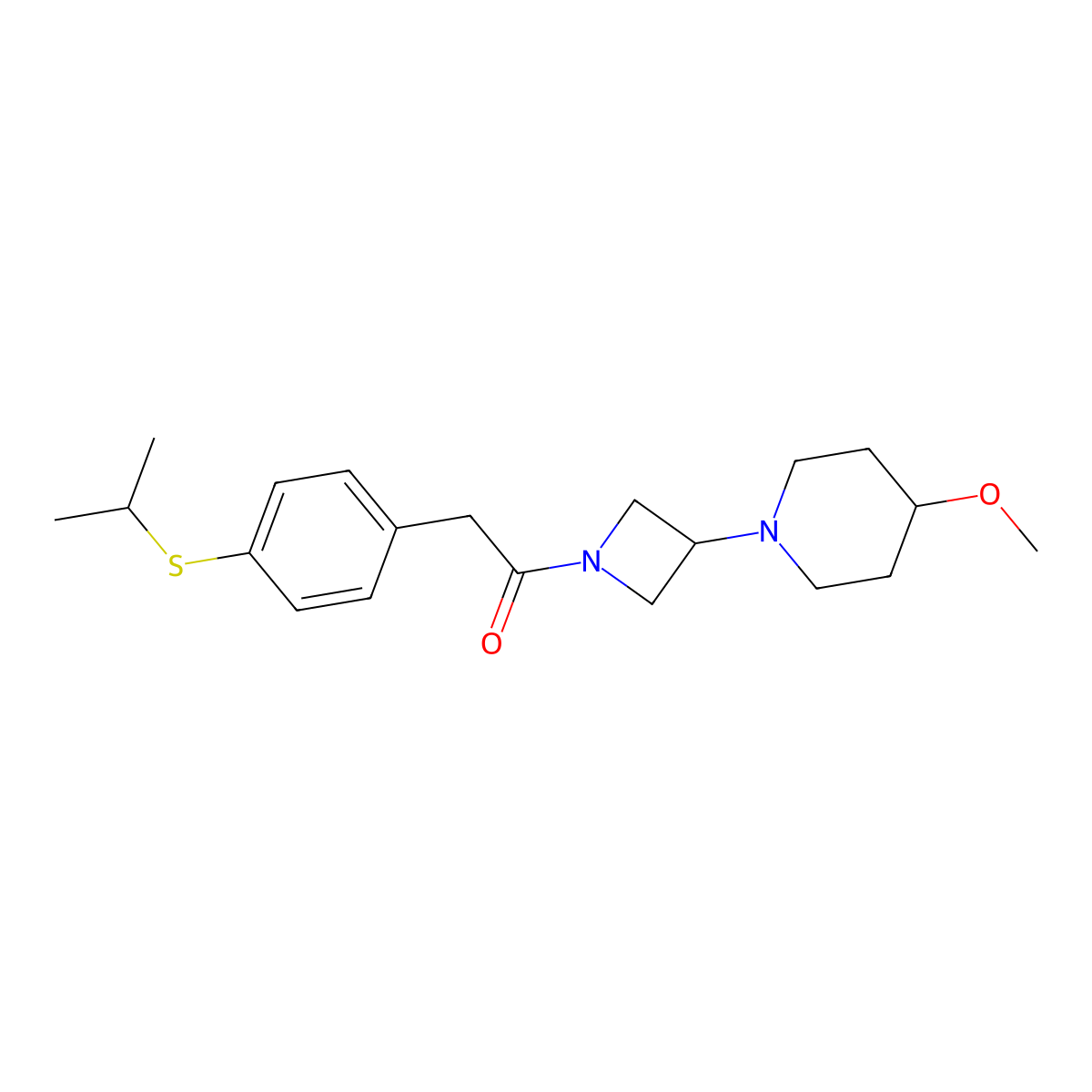 2-(4-(Isopropylthio)phenyl)-1-(3-(4-methoxypiperidin-1-yl)azetidin-1-yl)ethanone molecular structure, CAS 2034359-15-2
